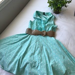 013. polka dots dress with belt